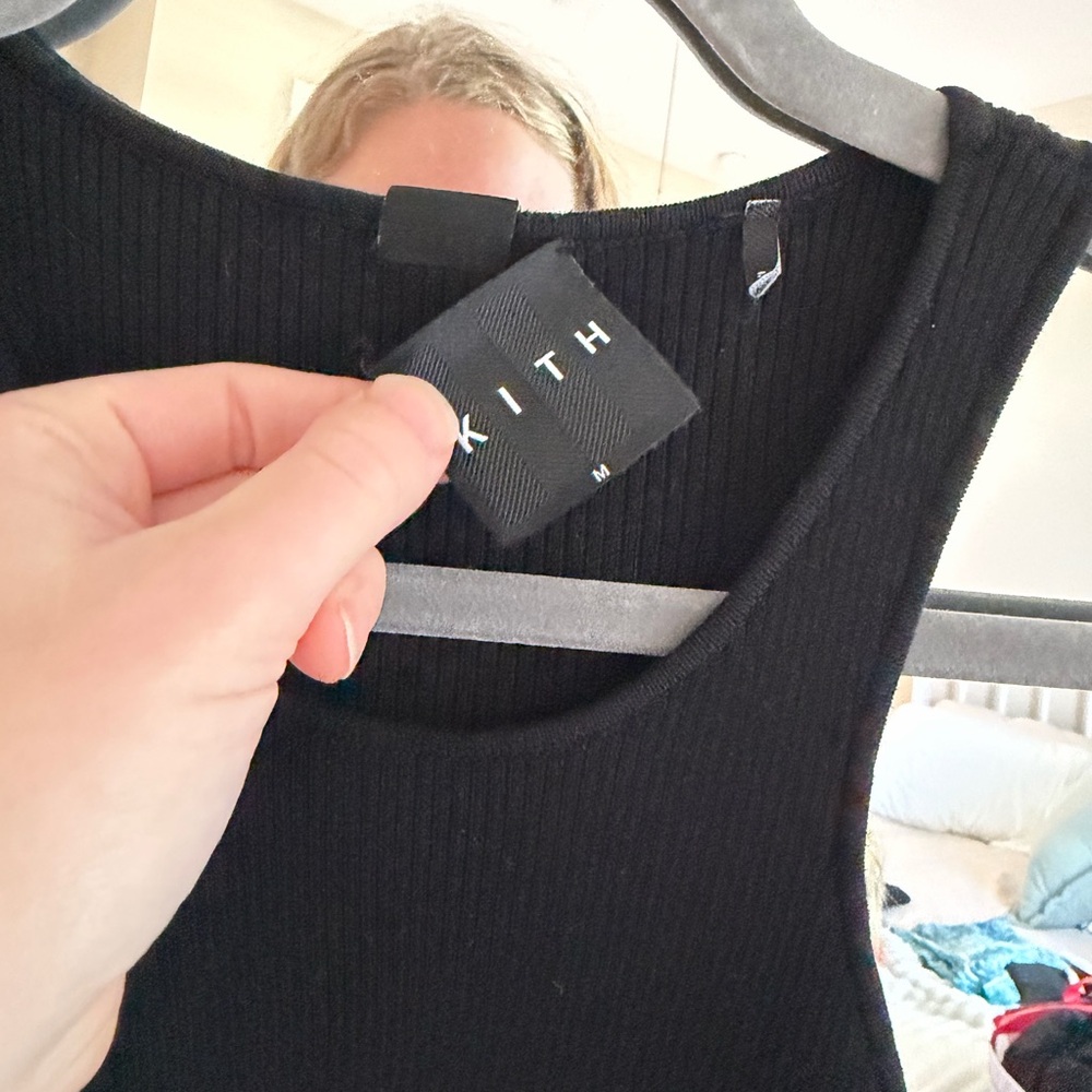 Kith Black Ribbed Racerback Mini Dress - Picture 4 of 7